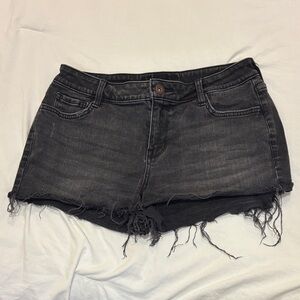 Arizona Jean Company Women's Black Distressed Denim Cutoff Shorts